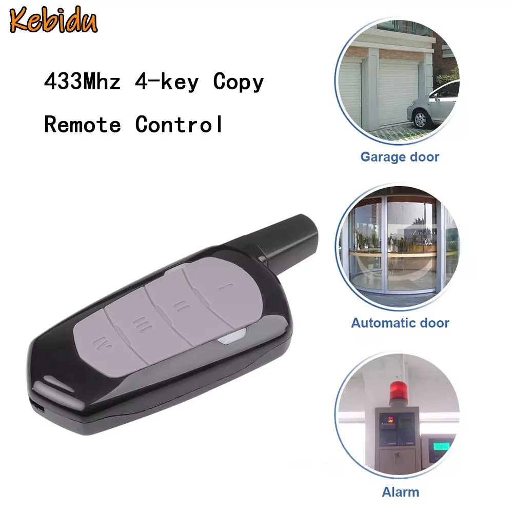 

433Mhz Wireless Remote Control RF 4 Button Copy Remote Control Garage Door Home Gadget Clone Remote Keychain