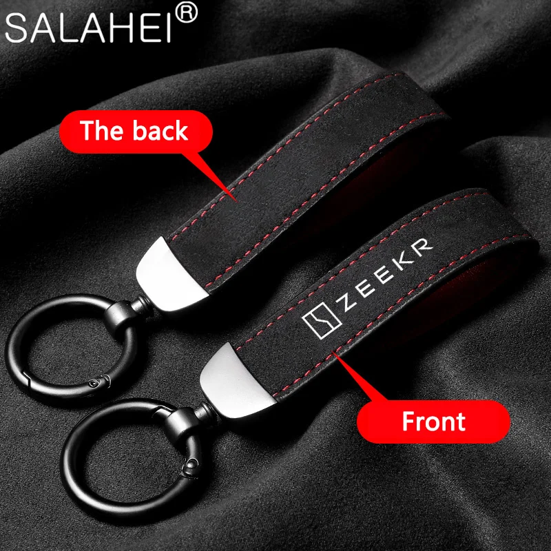 

Suede Car Logo Keychain Pendant Keyring Hanging For Men Gift For ZEEKR X 001 009 2022 2023 2024 Auto Keychain Holder Accessories
