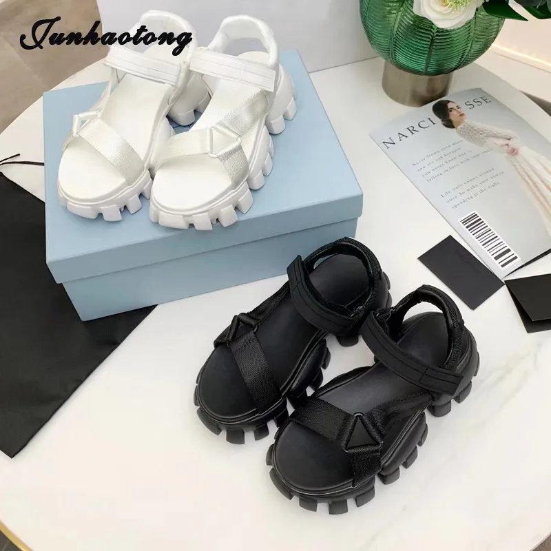 

Luxury desig gladiator Platform Women's Sandals 2022 Summer Fashion Women Chunky Beach Sandals White Comfortable Sandalias Mujer