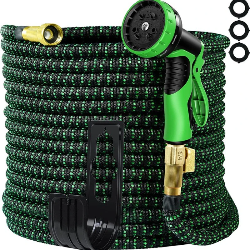 

Garden Hose Expandable 125ft, Self-Locking Leakproof Water Hose With 10 Function Spray Nozzle,Heavy Duty Flexible Hose,3/4" Soli
