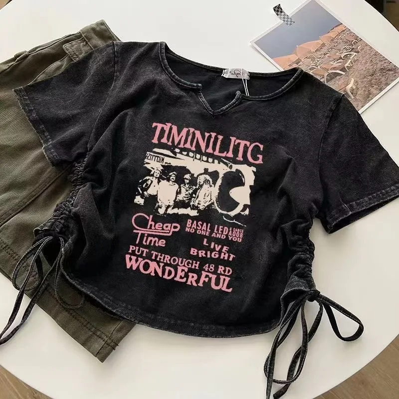 

Женская футболка с коротким рукавом, в стиле ретро