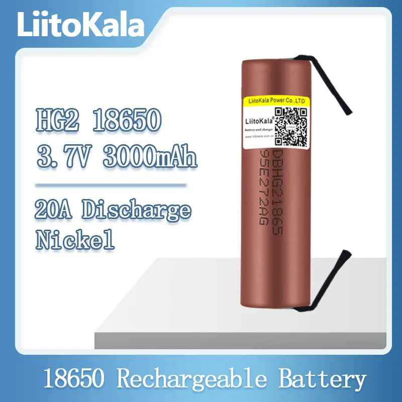 

Аккумулятор LiitoKala HG2 18650, 3000 мАч, разряд 3,6 В, 20 А