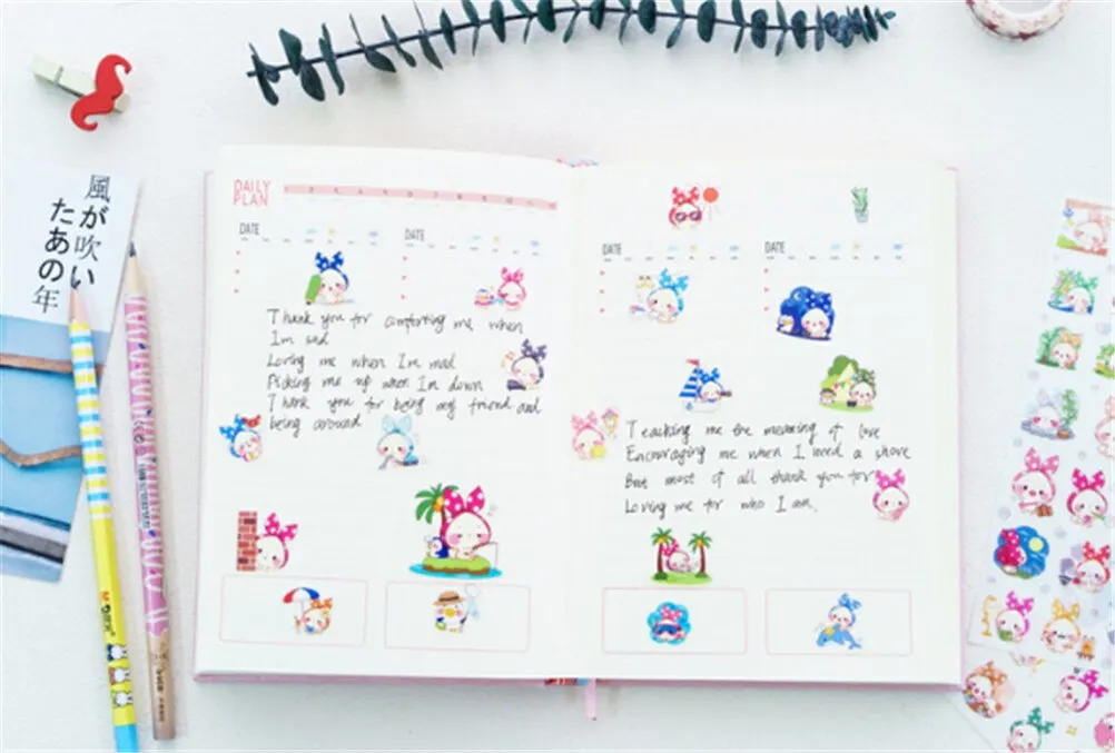 

6 шт./упак. шарф Pet Rabbit ПВХ канцелярские наклейки s альбом дневник Стикер Украшение для альбома PVC канцелярские наклейки s