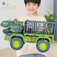 dinosaur transport truck toy with dinosaur figures kids dinosaur playset with friction powered cars pull back big cars for boys