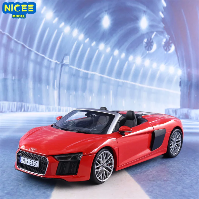 

1:18 Audi R8 V10 Plus Spyder Roadster High Simulation Diecast Car Metal Alloy Model Car kids toys collection gifts P44