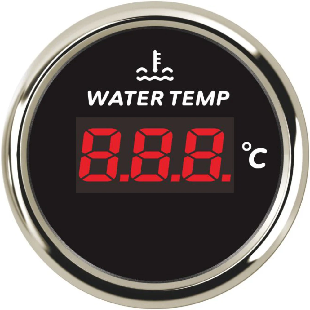 

Car Boat Truck 52mm Waterproof 40-120℃ Signal Water Temp Gauge Temperature Meter with Red Backlight 12V 24V