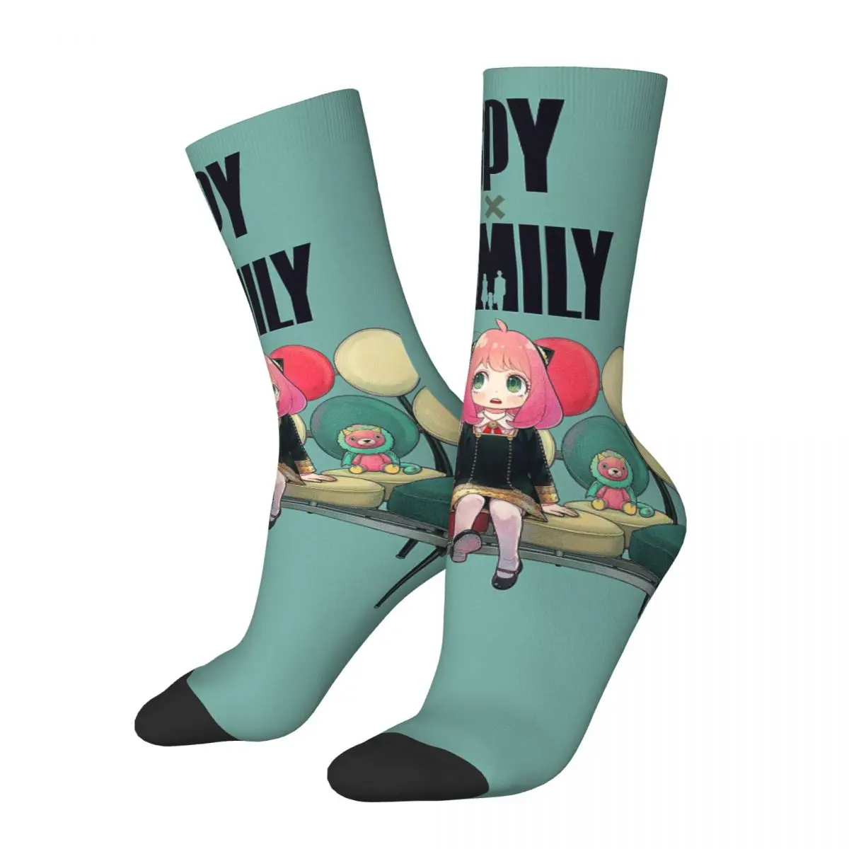 

Winter Warm Colorful Unisex Spy X Family Anime Forger Anya Socks Cute Kawaii Sweat Absorbing Basketball Socks