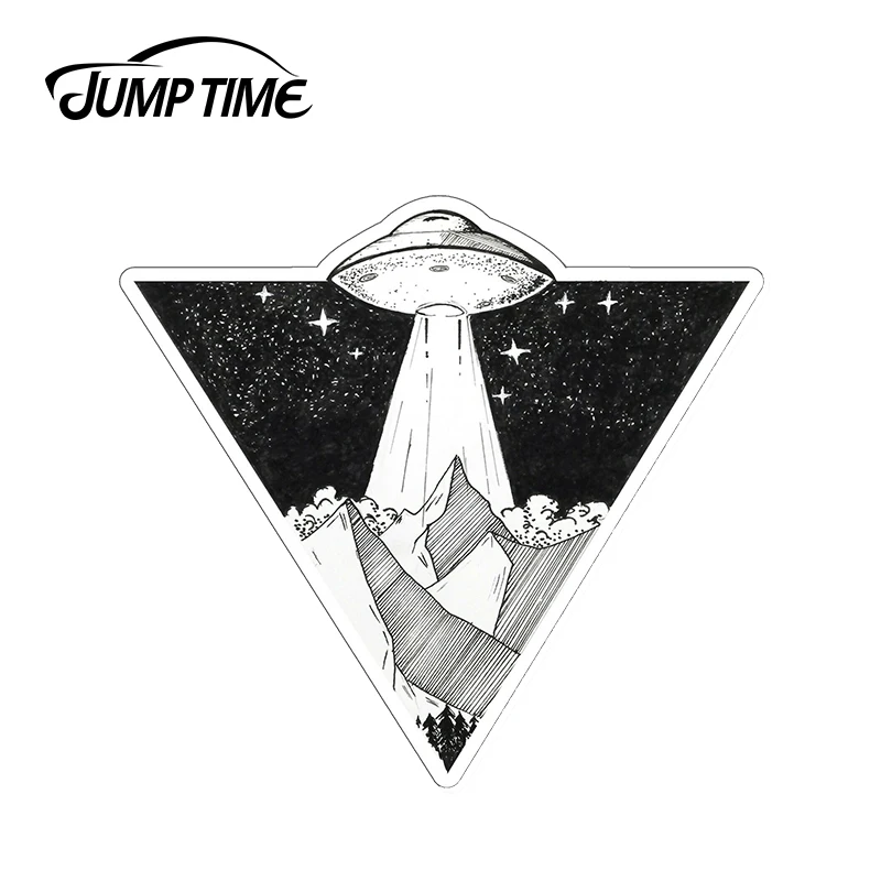 

Автомобильная наклейка JumpTime 13x10,2 см в виде горы НЛО, инопланетянина, шлем, устойчивая к царапинам наклейка для стайлинга автомобиля, креатив...