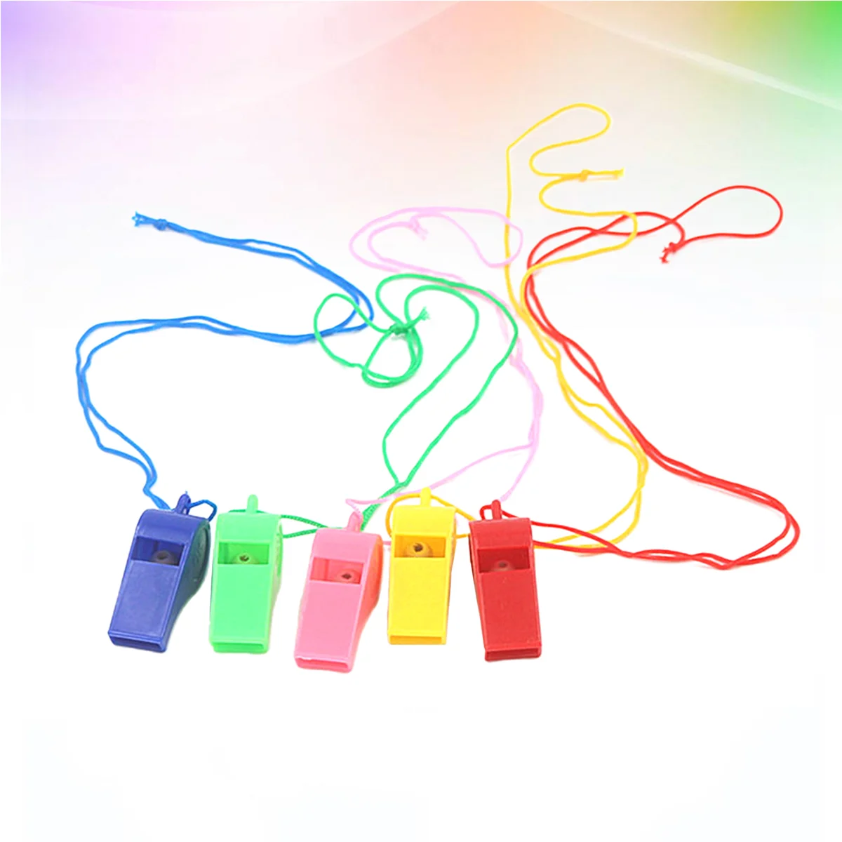 50 Pcs Whistle Necklace Whistles Bulk Kidult Toys Rope Safety Childrens Plastic Sports Loud Crisp Sound Lanyard