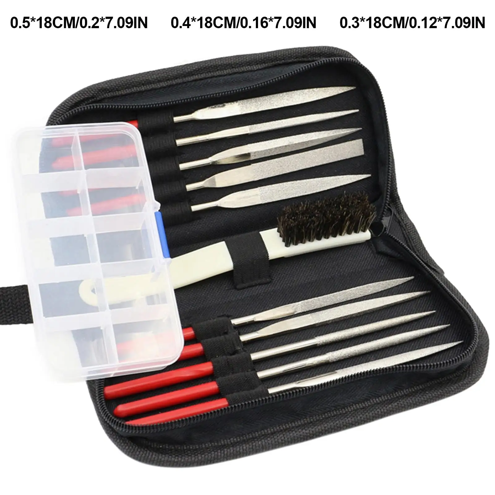 

13Pcs Curved Mini Diamond File Set Needle File Set Coated Diamond File Metal File Set