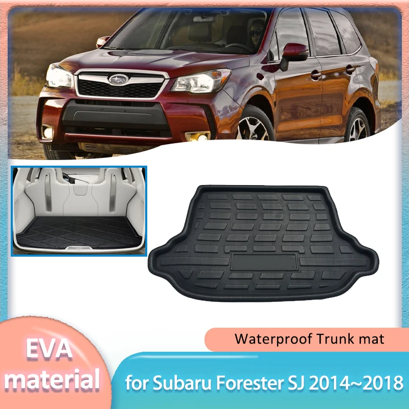 Фото Коврик в багажник автомобиля для Subaru Forester SJ 2014 ~ 2018 2015, подкладка для багажника, напольный ковер для багажа, водонепроницаемый чехол, часть аксессуаров №1