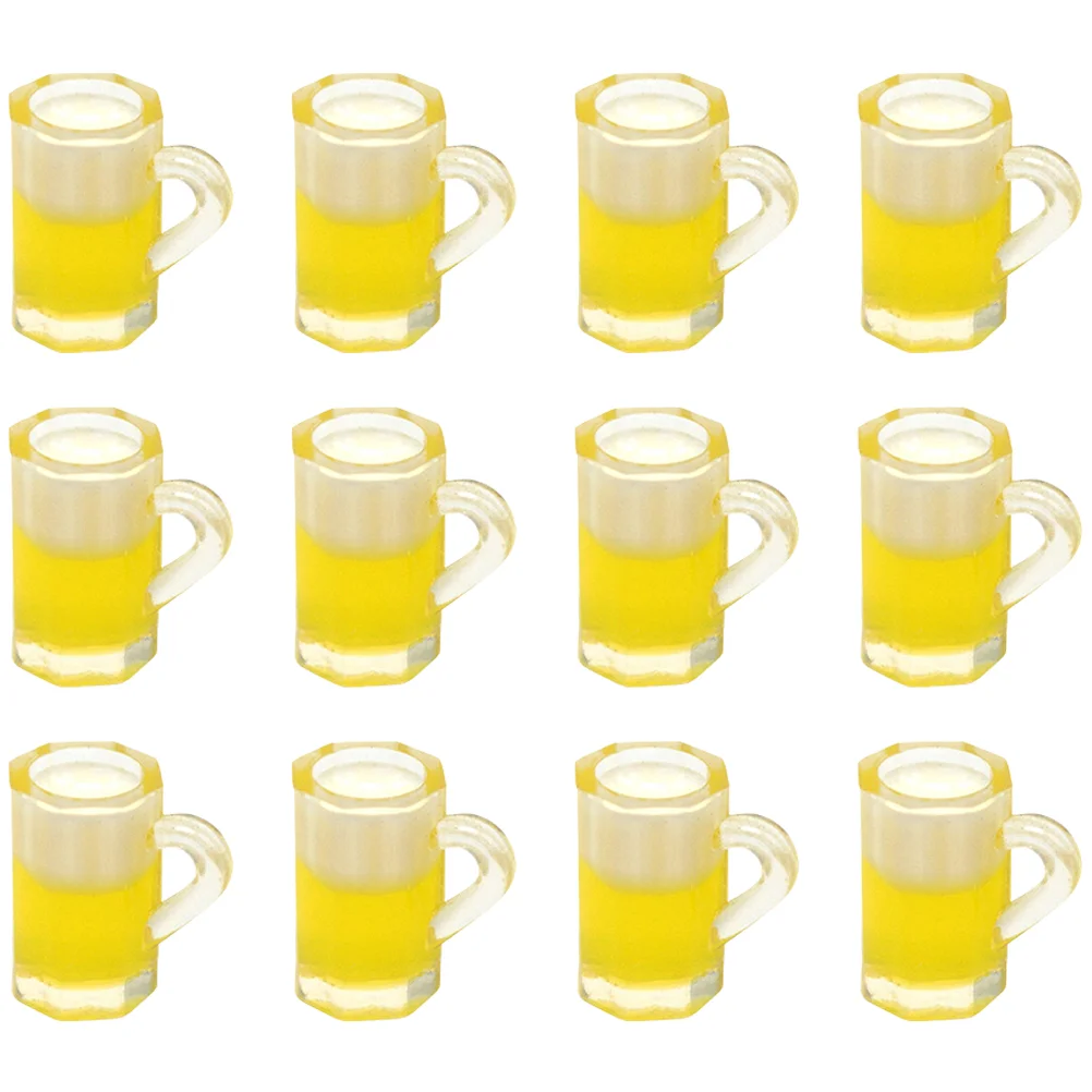 

12 Pcs Suite Mini Photo Props Yellow Decor Pocket Tiny House Kit Resin Accessory