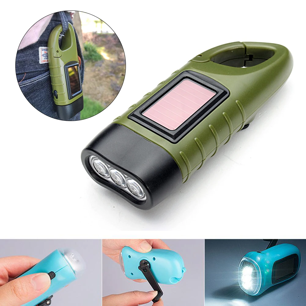 

Solar Lantern LED Flashlight Hand Crank Dynamo Torch Outdoor Camping Light Tent Lamp Pocket Flashlight Emergency Lighting