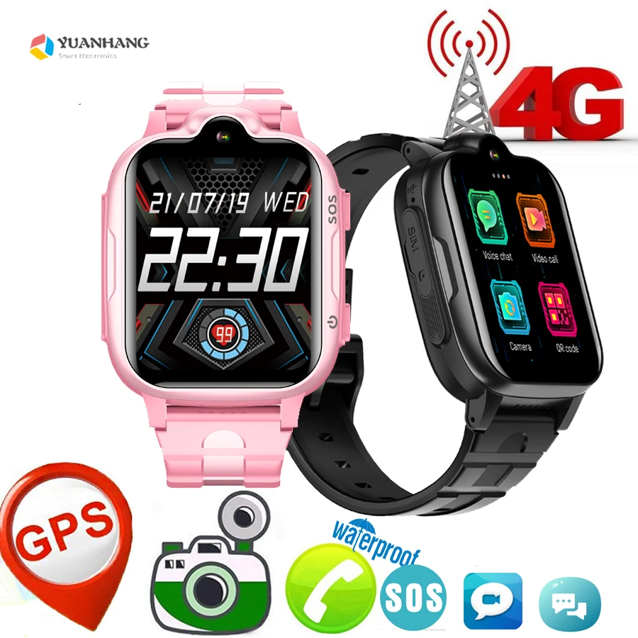 

IP67 Waterproof Smart 4G GPS WI-FI Tracker Locate Kid Student Remote Camera Monitor Smartwatch Video Call Android Phone Watch K5