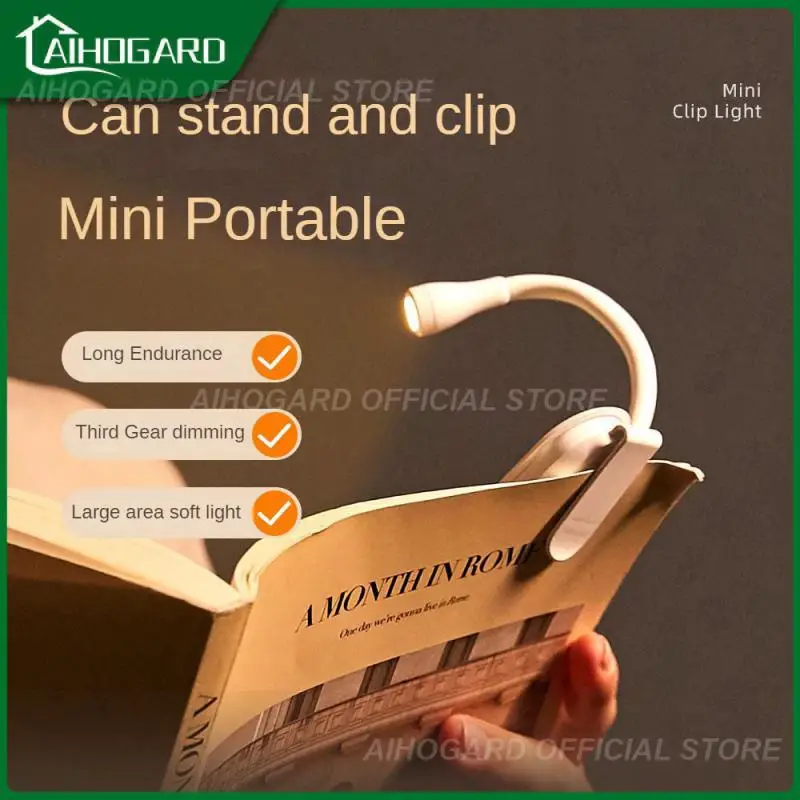 

Rechargeable Book Light Flexible Adjustable Led Reading Lights Eye Protection Clip Book Light Portable Bookmark Read Light Mini