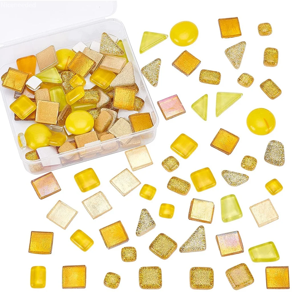 

200g Mosaic Tiles Mixed Shape Mosaic Glass Pieces Crystal Mosaic Glass Pieces for DIY Crafts Plates Home Decoration