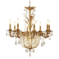 luxury ceiling lamp honorable golden hotel lobby lamp villa living room decor crystal chandelier pendant lighting