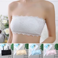 womens tube top sexy lace lingerie invisible push up bralette seamless strapless bra lady underwea summer chest wraps crop top