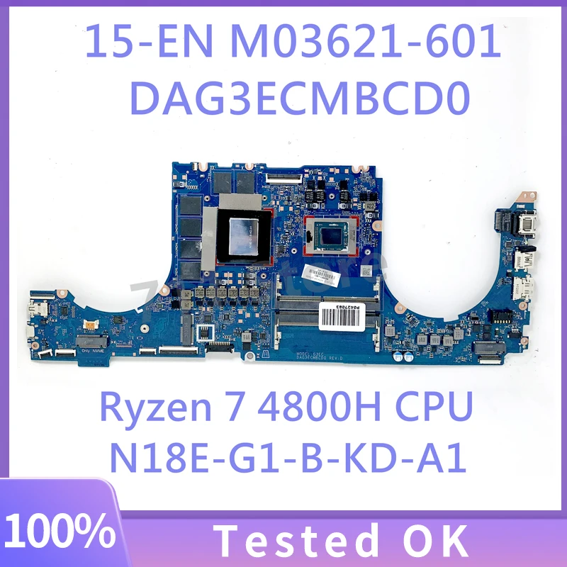 

DAG3ECMBCD0 M03621-601 M03621-501 M03621-001 For HP 15-EN Laptop Motherboard With Ryzen 7 4800H CPU N18E-G1-B-KD-A1 100% Tested