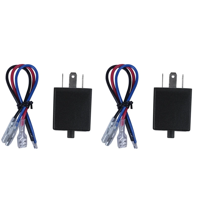 

2X Motorcycle 3 Pin Adjustable Electronic Ledflasher Relay For Car Turn Signal Blinker Light