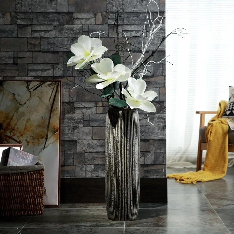 Черная керамическая ваза в скандинавском стиле для цветов гидропоника икебана