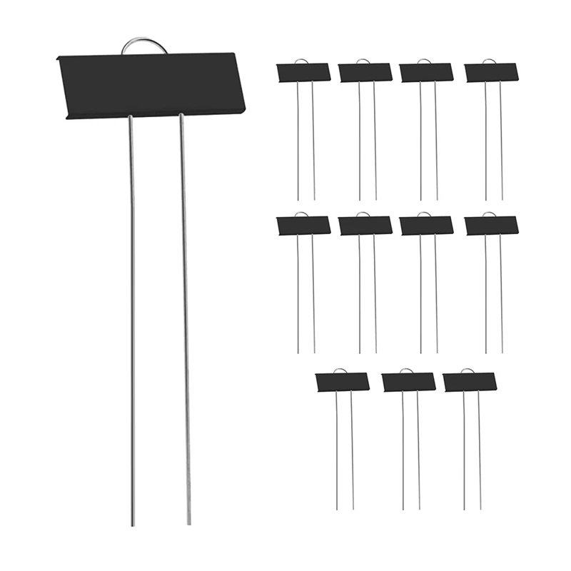 

12 Pcs Metal Plant Labels Weatherproof Garden Markers Reusable Nursery Tags For Herb Flower Greenhouse (Black)