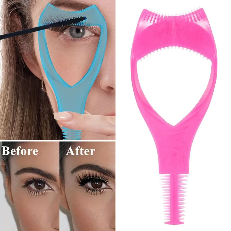 

3 In 1 Cosmetics Beauty Makeup Tools Eye Make Up Mascara Shield Guide Guard Washable Yelash Comb Lash Cosmetics Curve Applicator
