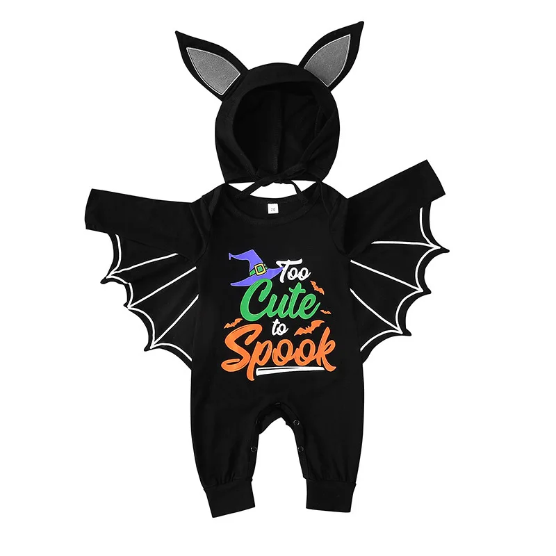 

Halloween Costume Newborn Baby Boys Girls Jumpsuit+Hat Long Sleeved Cotton Print One Piece Outfit Halloween Cosplay Clothing