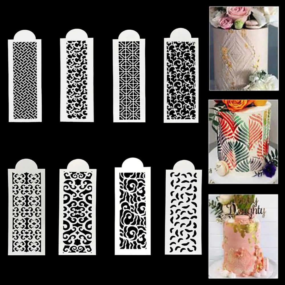 

1PC DIY Style Plastic Sugar Sieve Mold Fondant Printing Stencil Hollow Wedding Cake Stencil Edge Decoration Template Tools