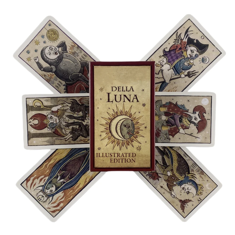 

Лунный Таро Della Luna, карты колоды A 89 с изображением англоязычных гадания, иллюстрированное издание, игра с бородом