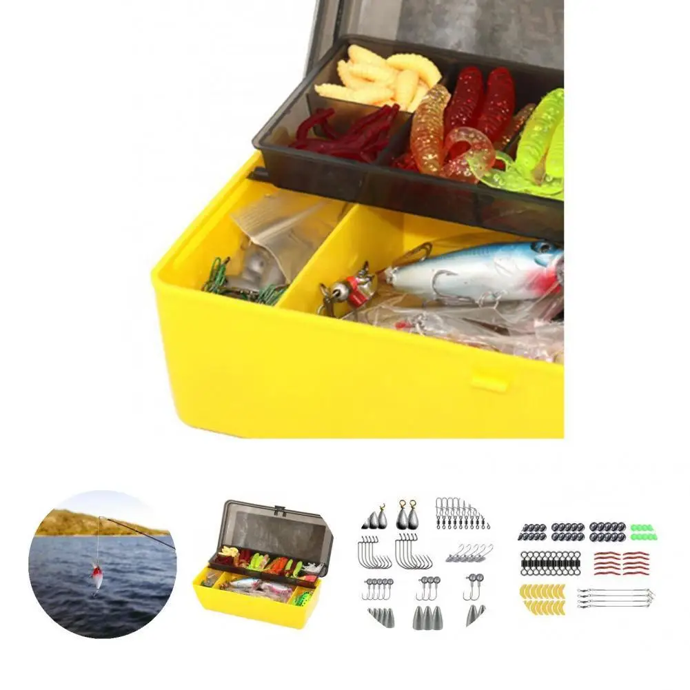 

304Pcs Artificial Fishing Lure Practical Useful Complete Artificial Bait Set with Different Hooks Widely Used Fake Bait