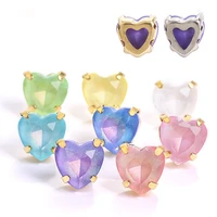 8mm k9 aurora mocha heart shape sewing crystal glass rhinestones for wedding dress jewelry making 12pcsbag