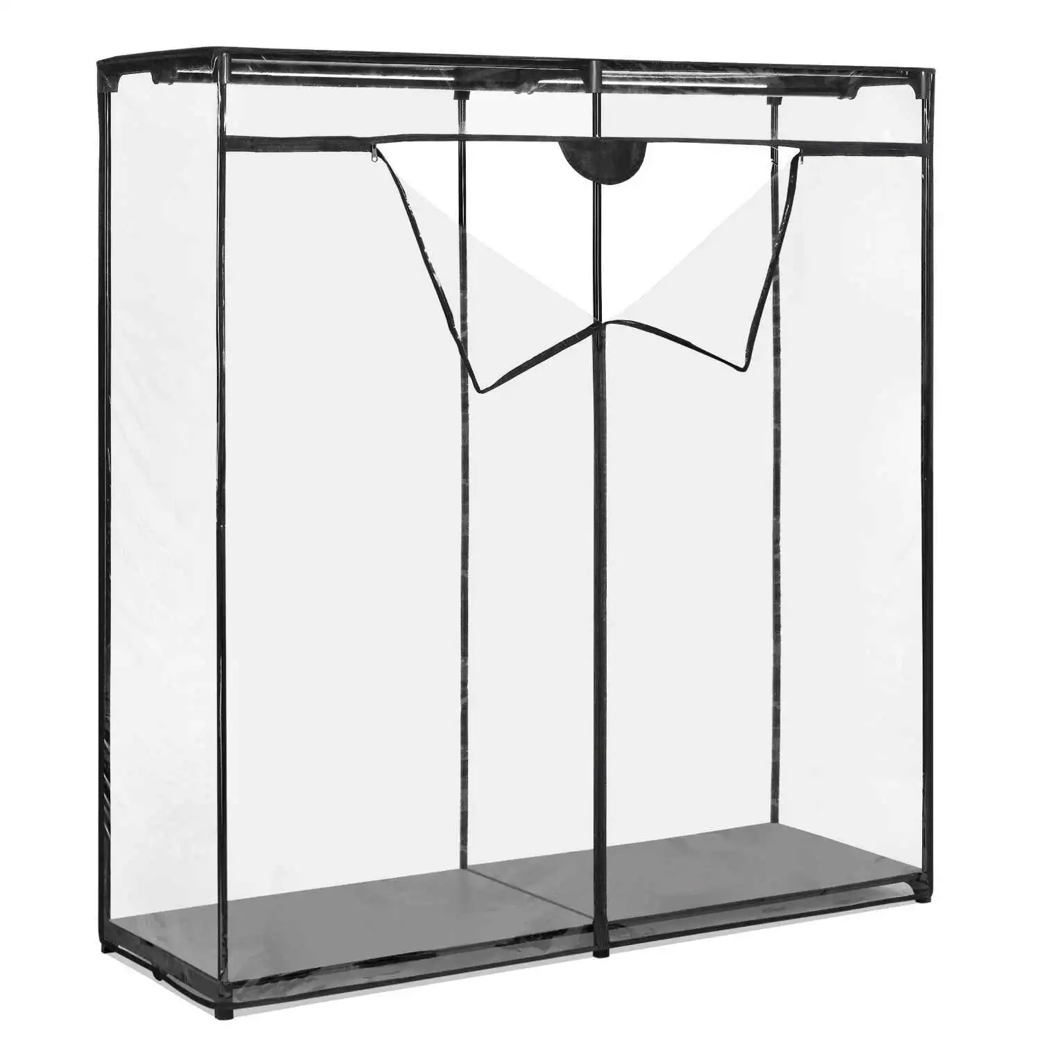 

free shipping Extra Wide 60 Inch Freestanding Closet Systems Black and Clear