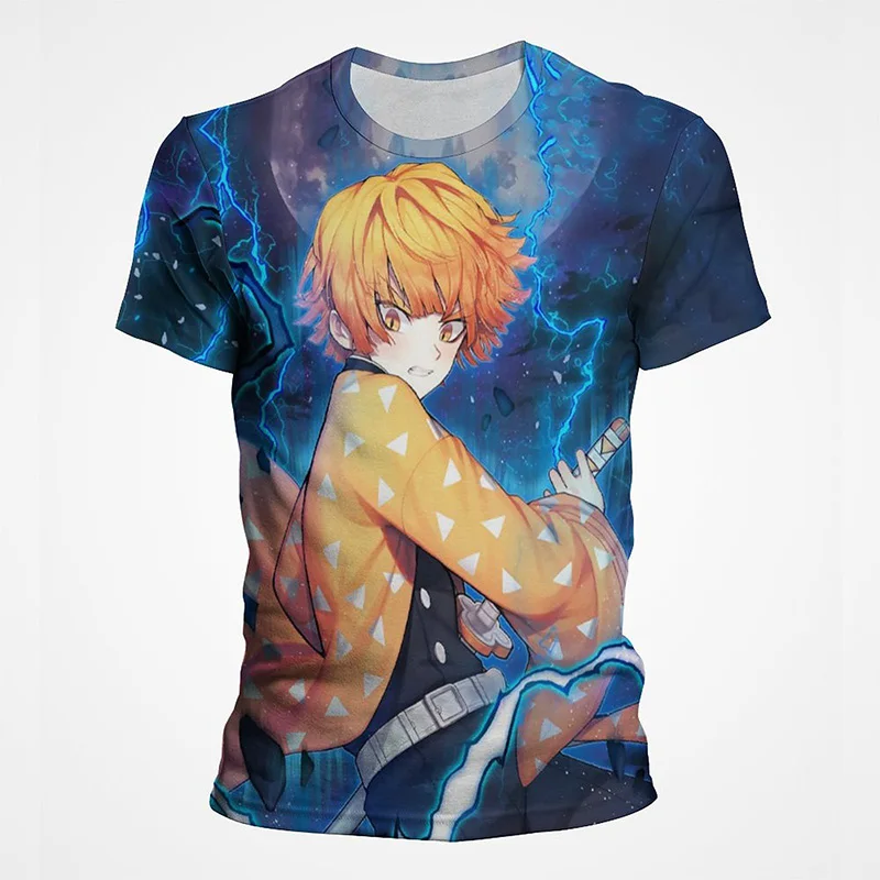 

Футболка Мужская/Женская/детская с коротким рукавом, уличная одежда с 3D принтом аниме рассекающий демонов, Повседневная рубашка в стиле Харадзюку, лето 2022