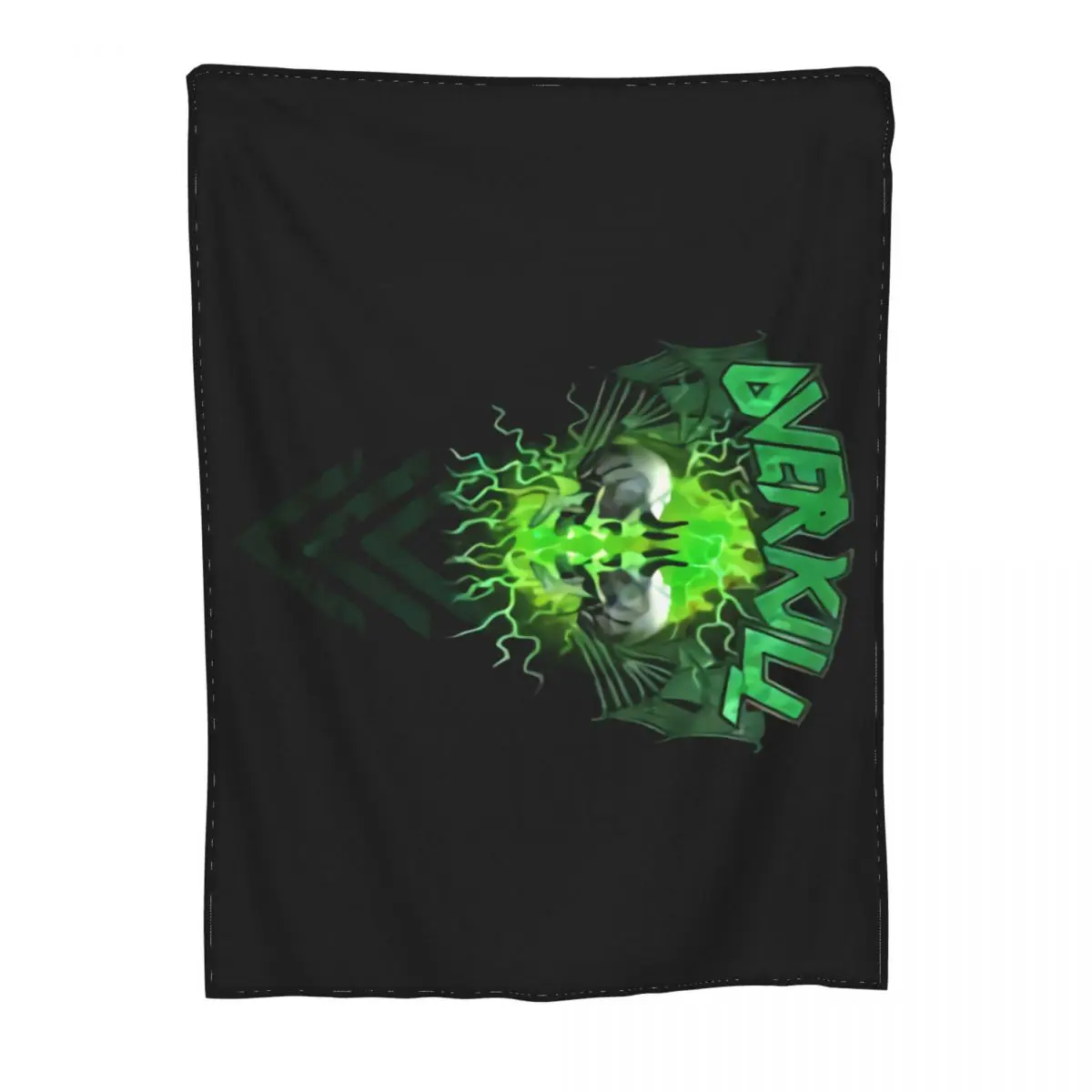 Overkill Two Electric Skulls S M L Xl 2Xl Новое официальное одеяло с круглым вырезом на заказ