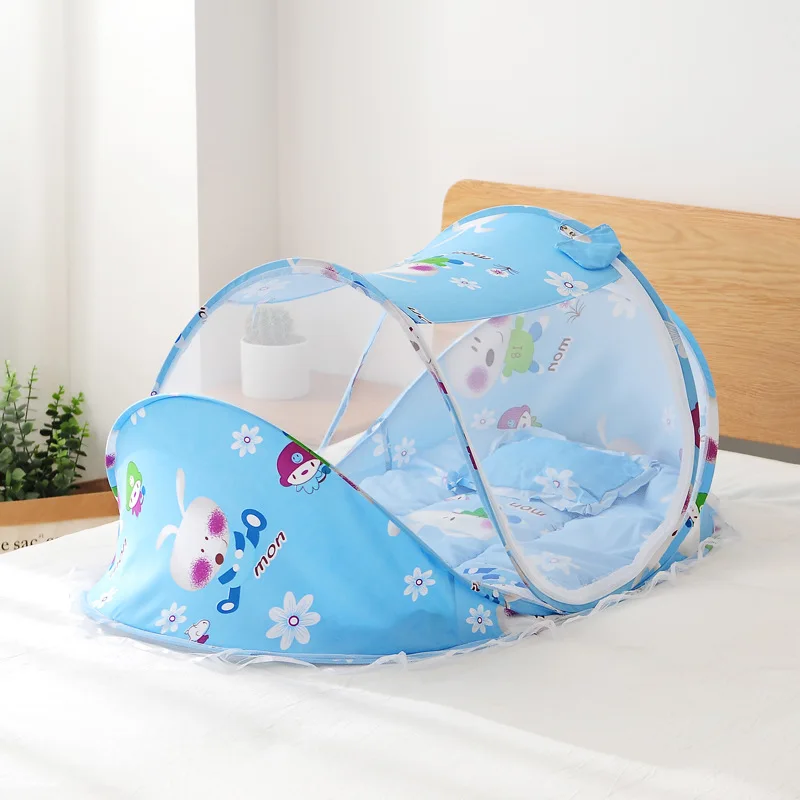 

3PCS/Set Baby Bedding Crib Netting Folding Baby Mosquito Nets Bed Mattress Pillow Three-piece Suit For 0-3 Years Old Children