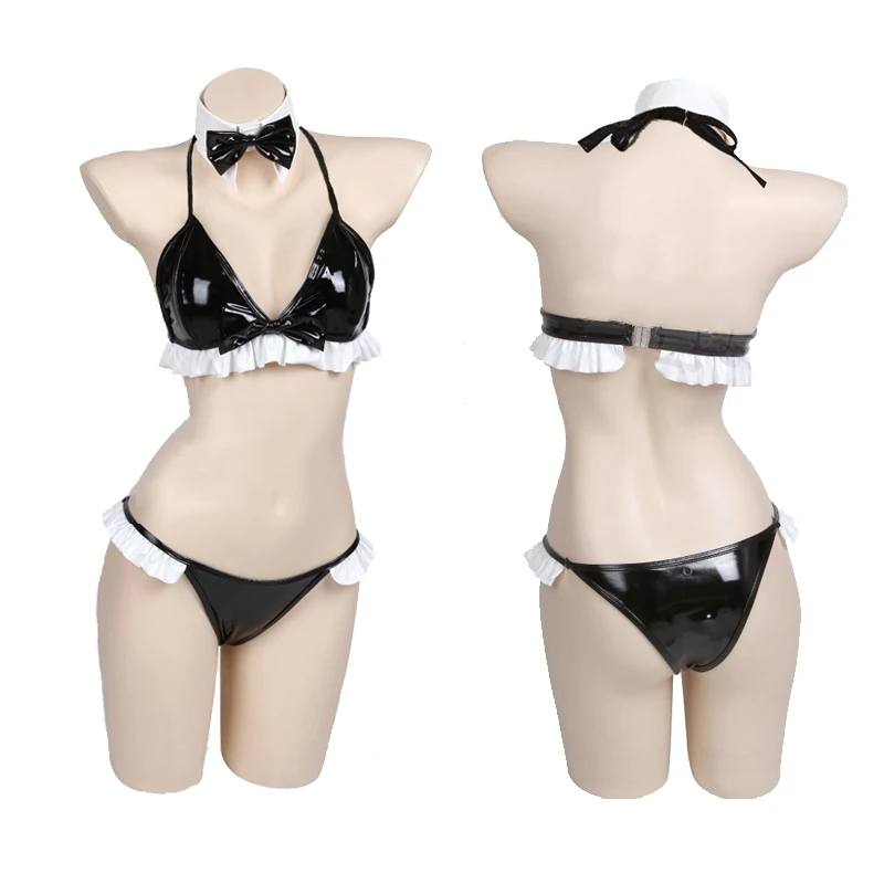 

Женское кожаное нижнее белье с оборками, в готическом стиле