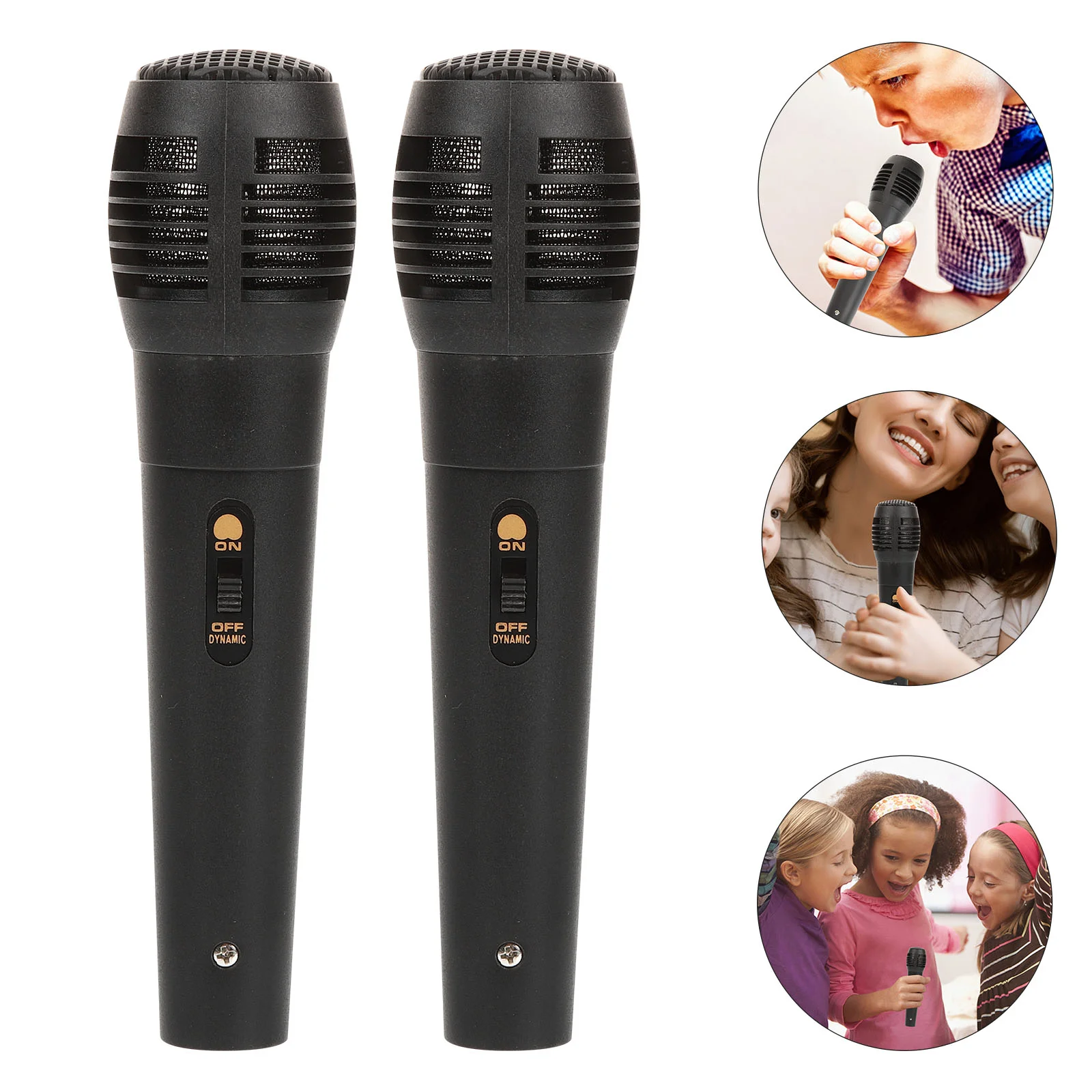 

3 Pcs Fake Microphone Toddler Prop Pretend Play Toys Girls Music Kids Metal Child Dresses