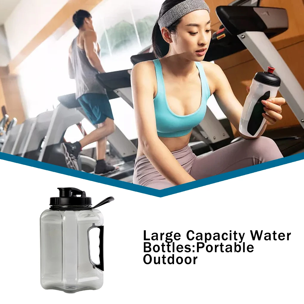 

2 4L Water Bottle Large Capacity ABS Sports Kettle Outdoor Camping Fitness Gym Travel Leakproof Drinking Cup Bottles Flask