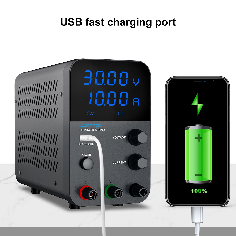 Лабораторный источник питания постоянного тока Wanptek регулируемый 30 В 60 в 120