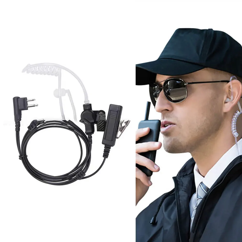 Useful Headset Acoustic Tube Low Profile Clear Ear Tube Motorola Push-To-Talk (PTT) Mic Single Surveillance Style