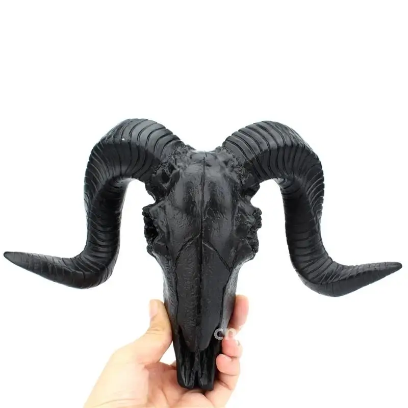 Длинные рога голова животного череп смола настенная скульптура корова коза бык