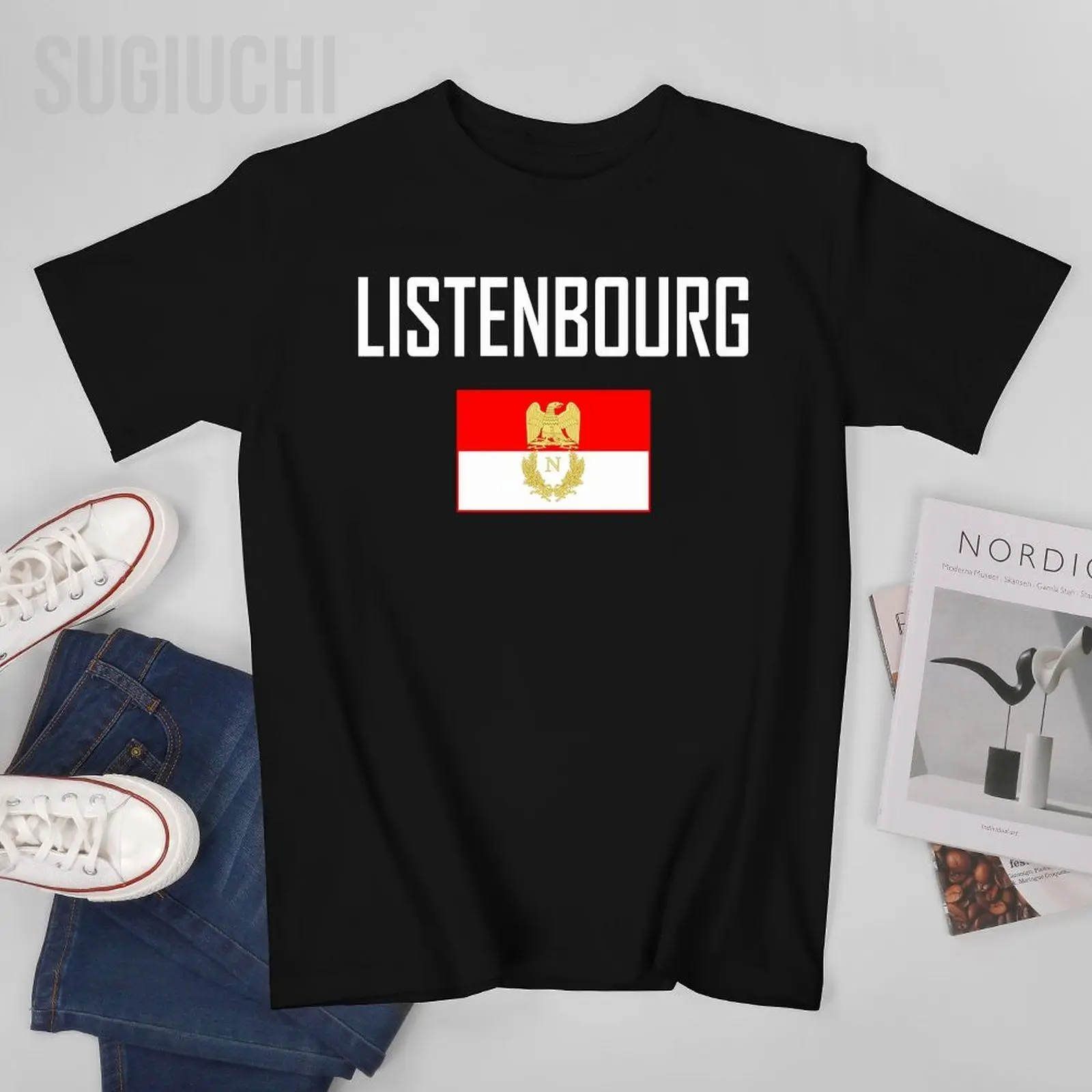 

Unisex Men Tshirt LISTENBOURG Flag And Font Tees T-Shirt O-neck T Shirts Women Boys 100% Cotton Clothing More Color