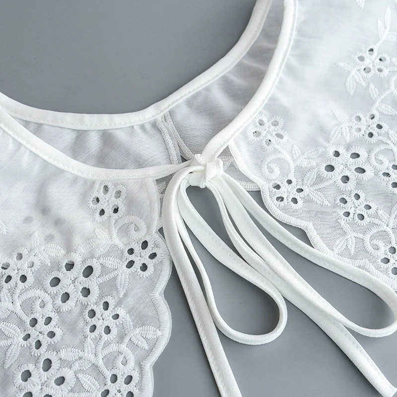 ZB91 Женская милая шаль с искусственным воротником для девочек и вышивкой