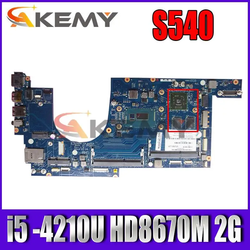 

LA-A171P для Lenovo Thinkpad S540 материнская плата для ноутбука CPU i5 -4210U GPU HD8670M 2G DDR3 100% работает