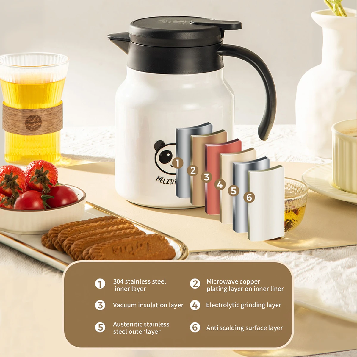 WORTHBUY Термос вакуумный с вкладышем из нержавеющей стали 800 304 мл