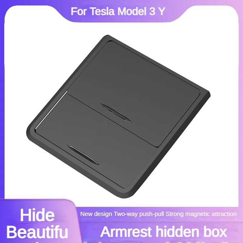 

Hidden Storage Box Central Armrest Storage Box for 2023 Tesla Model 3/Y Hidden Holder Center Console Organizer Car Accessories