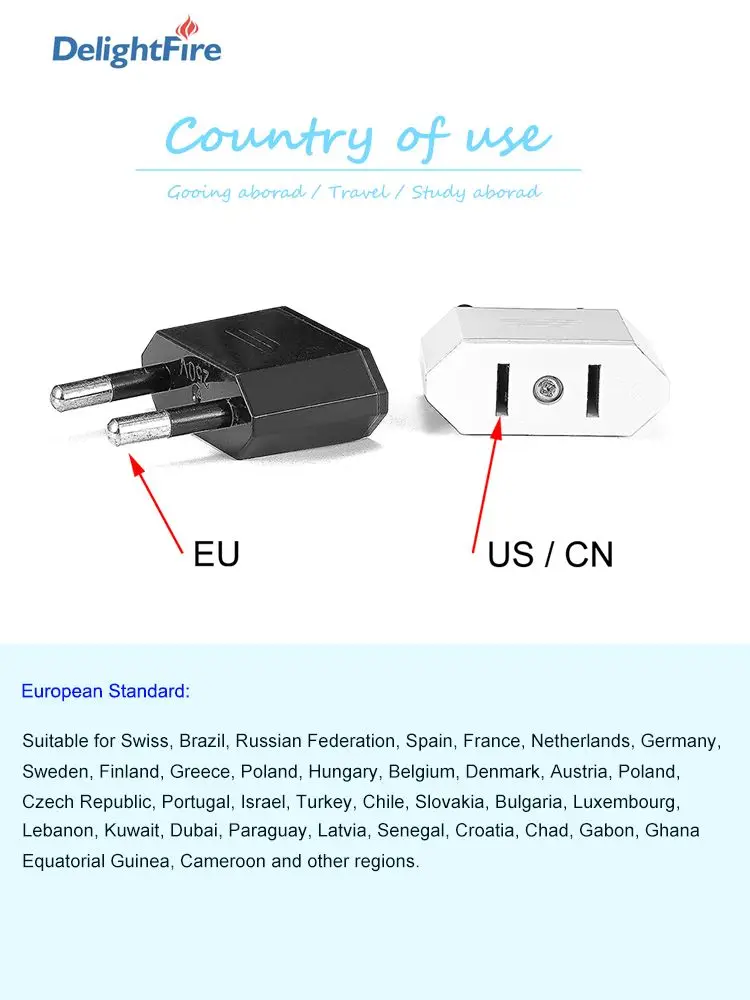 Новый переходник для штепсельной вилки CN US-EU 250 В 6 А белый черный с 2 круглыми