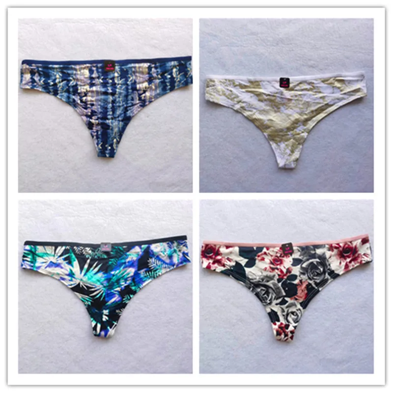 

4pcs/Set Thong Panties Sexy Lingerie Lenceria Sensual Mujer Underwear Women Cotton BragasY Tangas String Femme Vetement Cueca