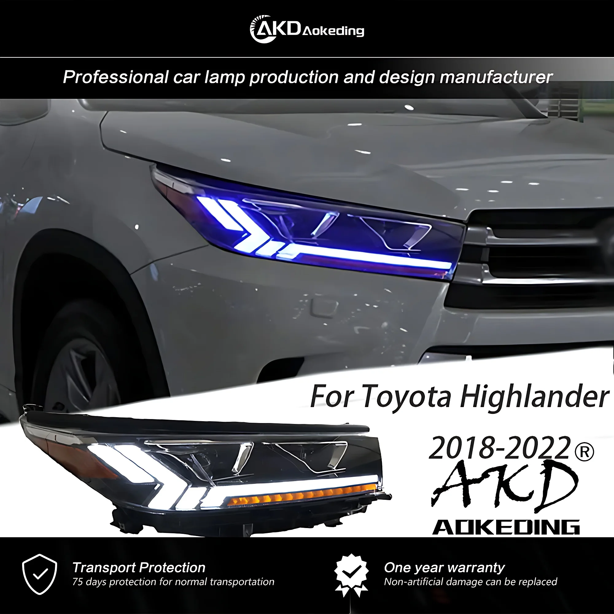Дневные ходовые огни для фары Toyota Highlander 2018-2022 DRL ксеноновая лампа противотуманные
